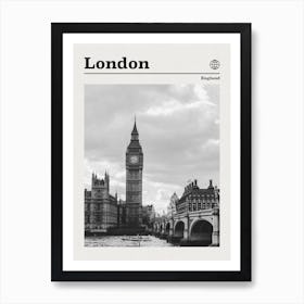 London England Black And White Art Print