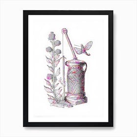 Smoker Beekeeper S Tool Pink William Morris Style Art Print