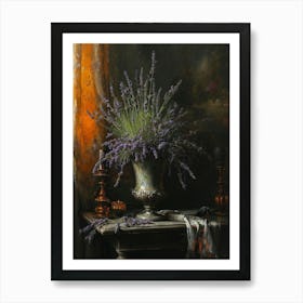 Baroque Floral Still Life Lavender 1 Art Print