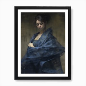 'A Woman In Blue' Art Print