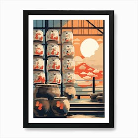 Sake Barrels Japanese 10 Art Print