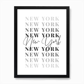 New York Fade Font 2 Art Print