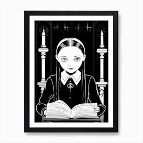 Wednesday Addams Line Art Fan Art Art Print