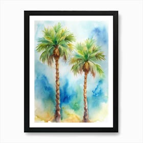 Watercolor Of Palm Trees 1 Poster