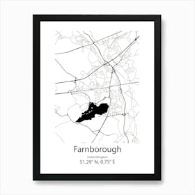 Farnborough,United Kingdom Minimalist Map Póster