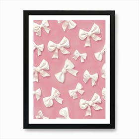 Pastel Pink Bows 2 Pattern Art Print