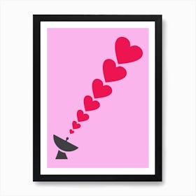 Satellite Of Love Pink Art Print