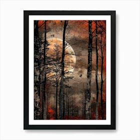 Full Moon In The Forest 13 Art Print