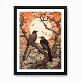 Art Nouveau Birds Poster Cormorant Art Print