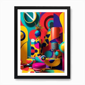 Maximalism's Boldness and Fusion of abstract forms, vibrant colors 3 Art Print