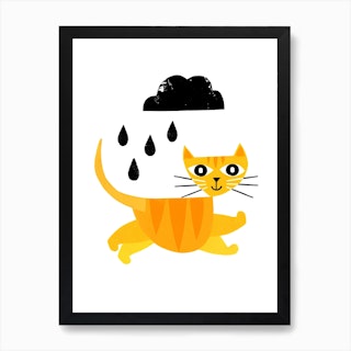 Jumping Cat Art Print