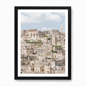 Houses In The Old City Of Matera, Basilicata, Italy Art Print