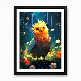 Chicken In The Forest Art Print