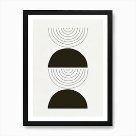Shapes and Lines - Black 01 Art Print