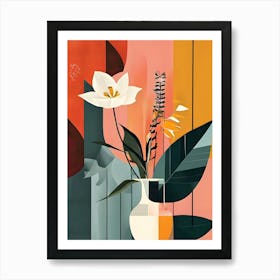 Abstract Of Flowers In A Vase Art Print