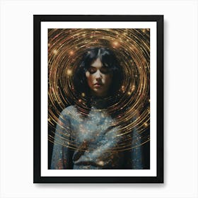 Cosmic portrait of a woman Art Print