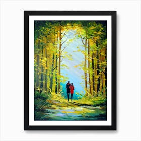 Together on a forest path Art Print