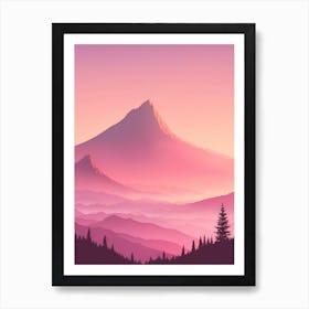 Misty Mountains Vertical Background In Pink Tone 25 Art Print