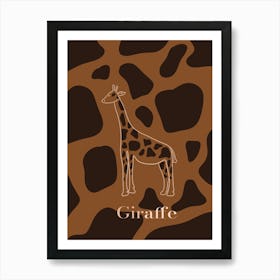 Print giraffe. African animals. Brown giraffe Art Print