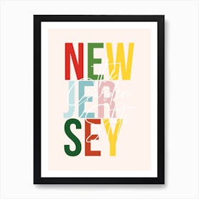 New Jersey The Garden State Color Art Print