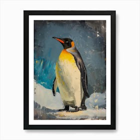King Penguin Fernandina Island Colour Block Painting 3 Art Print