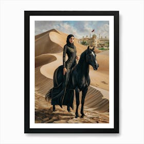 Arabian Woman On Horseback Art Print