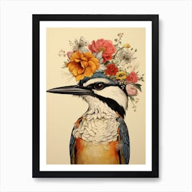 Bird With A Flower Crown Swallow 3 Art Print