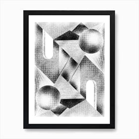 Monochrome Geometric Art Print