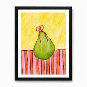 Pear and Grid Art Print