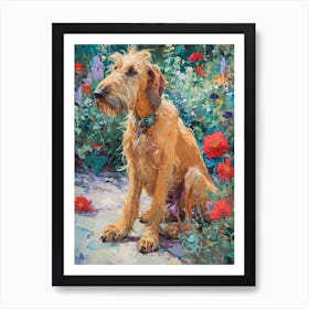 Irish Wolfhound Acrylic Painting 3 Art Print