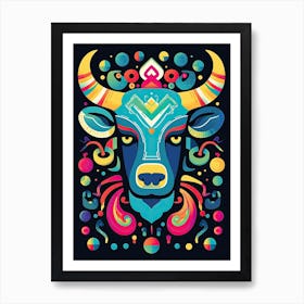 Taurus Illustration Zodiac Star Sign 4 Art Print
