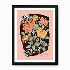 Pastel Vintage Roses Art Print