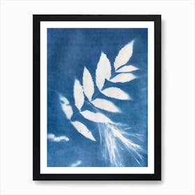 Fern In Blue Ink Art Print