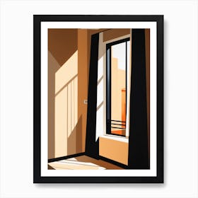 Light Plays Through A Japandi Window Art Print