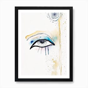 Buddha S Eyes 1 Symbol Minimal Watercolour Art Print