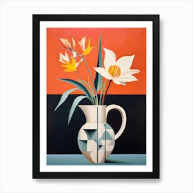 Abstract Flowers In A Vase 1 Art Print