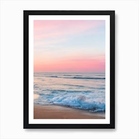 Barafundle Bay Beach, Pembrokeshire, Wales Pink Photography 1 Art Print