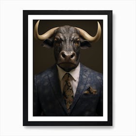 African Buffalo Wearing A Suit 4 Art Print