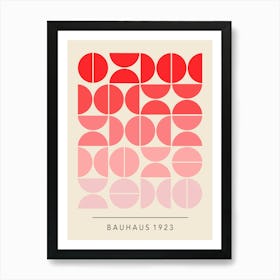 Gradient Red Bauhaus Art Print