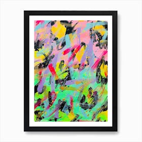 Pink And Green Leopard Party Art Print