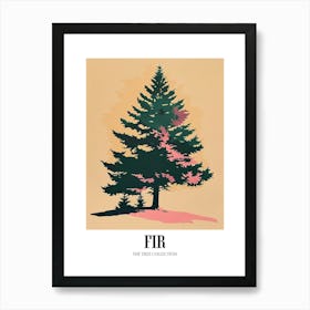 Fir Tree Colourful Illustration 3 Poster Art Print