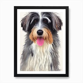 Bearded Collie 3 Watercolour Dog Art Print