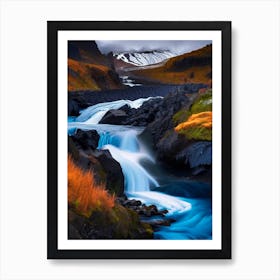 Hraunfossar, Iceland Nat Viga Style (1) Art Print