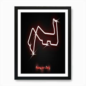 Marina Bay Street Circuit Singapore F1 Track neon Art Print