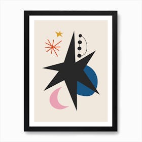 Mirò Inspired Abstract Eclectic Art 3 Art Print