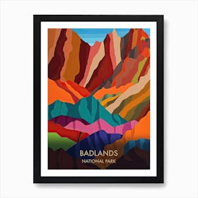 Badlands National Park Travel Poster Matisse Style 4 Art Print