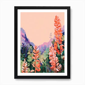 Boho Wildflower Painting Lupine 1 Art Print