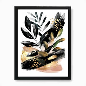 Black And Gold Abstract Painting 13 Art Print