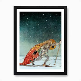 "So The Man Gave Him A Pair Of Snow Shoes" Kay Nielsen - East of the Sun and West of the Moon 1914 - Prince in the Snow - Vintage Victorian Fairytale Art Signed Remastered High Resolution Art Print