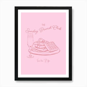 The Sunday Brunch Club - Pink & Red 1 Art Print